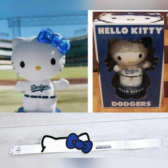 Hello Kitty Los Angeles Dodgers  Light Up Bobblehead/Beanie Bundle - Picture 5 of 9